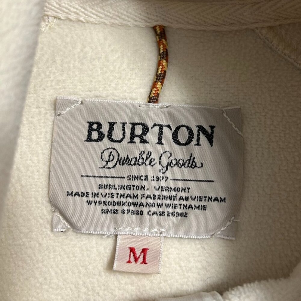 Burton Cream/Mustard Full‎ Zip Fleece-Lined Hoodie Women's Size M - Picture 11 of 12
